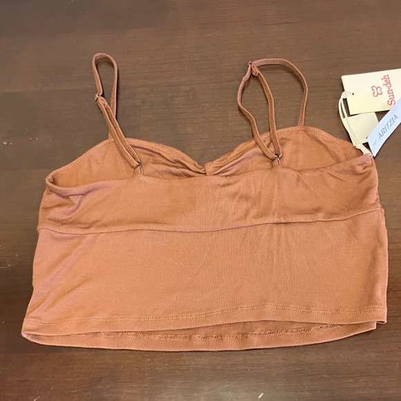 Aritzia Sundeh Brown This Strap Crop Top - Picture 2 of 3